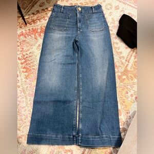 The Colette Cropped High-Rise Wide-Leg Jeans by Maeve. Very lightly worn.